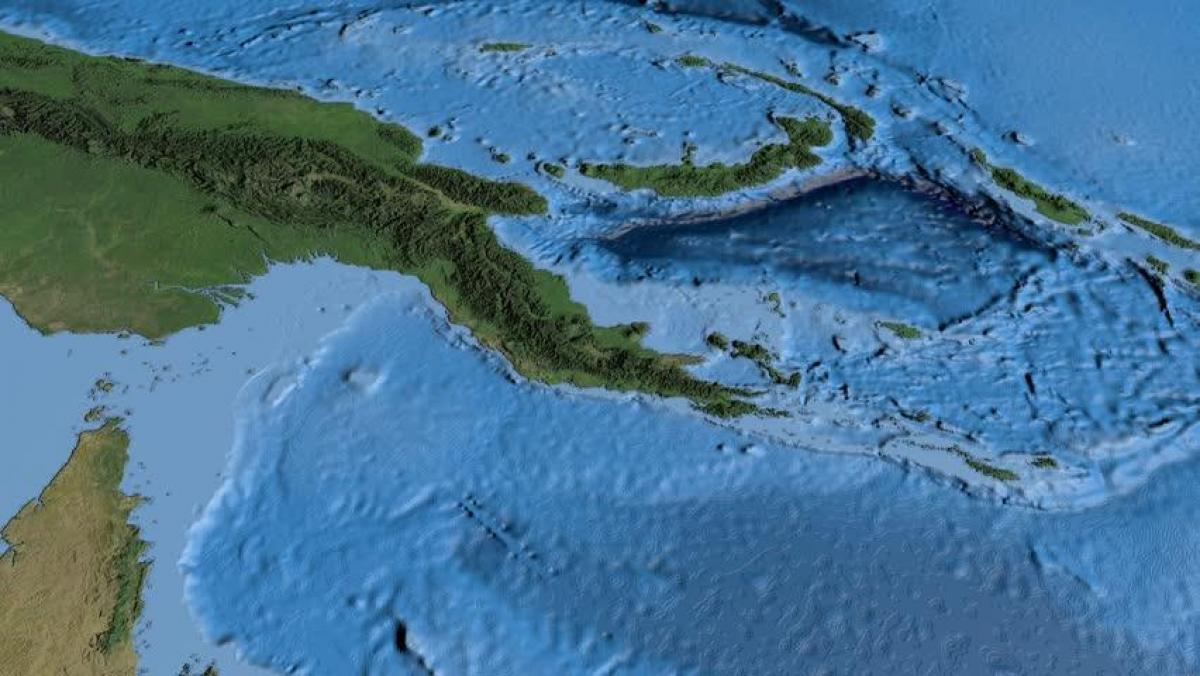 के मानचित्र सैटेलाइट का नक्शा पापुआ न्यू गिनी