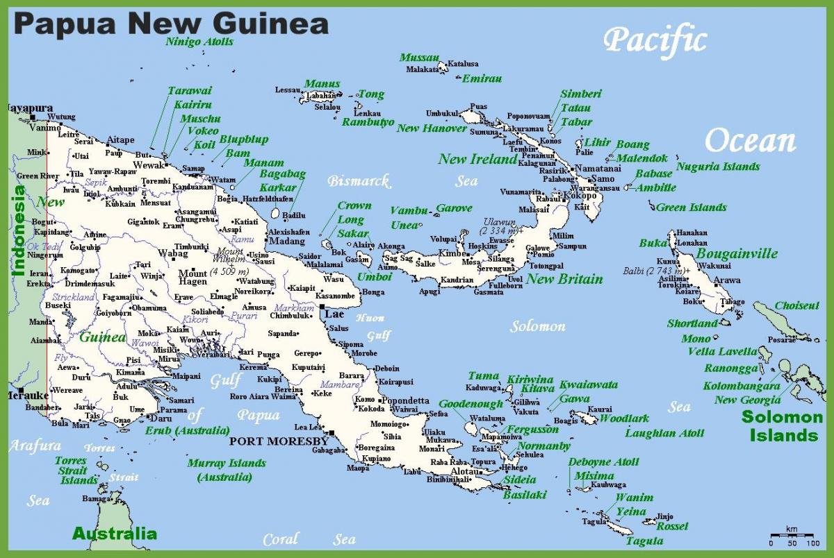 पापुआ न्यू गिनी में नक्शा