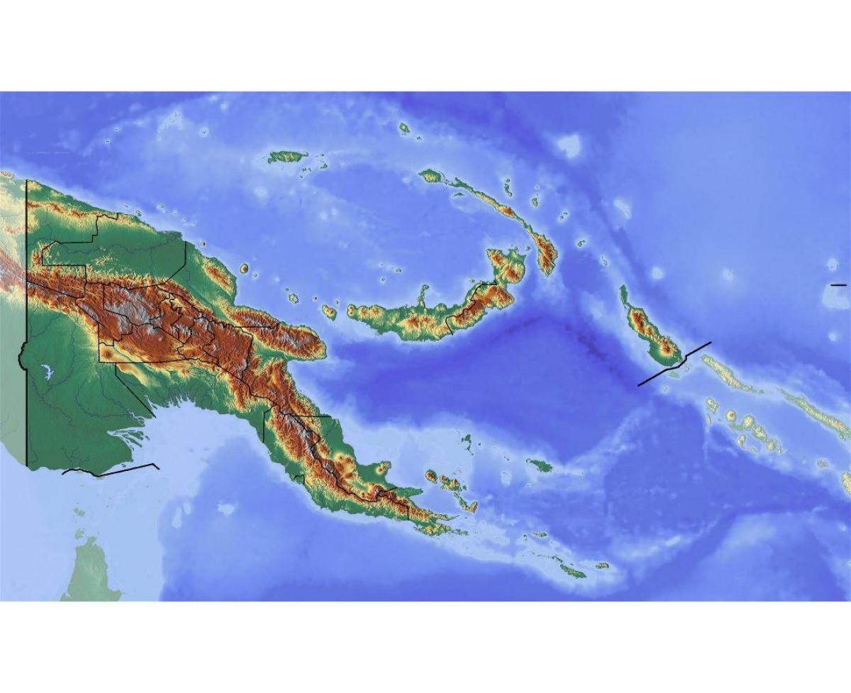 पापुआ न्यू गिनी स्थलाकृतिक नक्शा